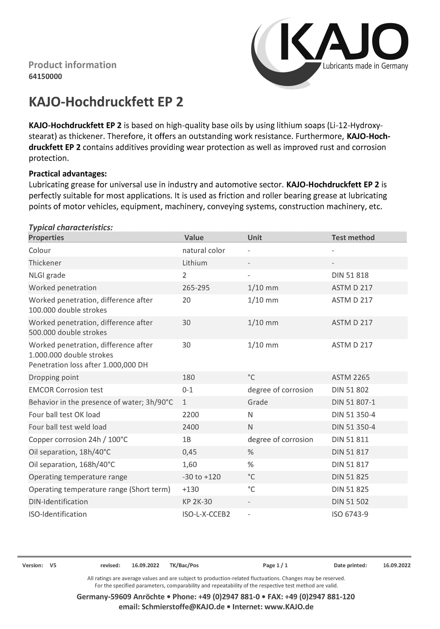 Kajo EP2 400g Brown Grease (Box Qty 24)
